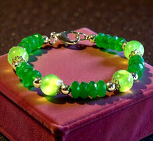 Load image into Gallery viewer, Green gemstone gold filled handmade bracelet