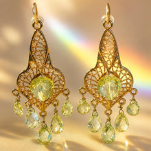 Load image into Gallery viewer, Gold filled crystal chandelier earrings