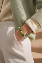 Load image into Gallery viewer, Green beaded gemstone bracelet