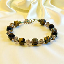 Load image into Gallery viewer, Gold filled tiger eye gemstone bracelet