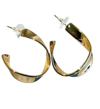 Load image into Gallery viewer, Gold filled swirl hoop stud earring