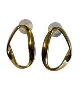 Load image into Gallery viewer, Gold hoop stud earrings in 18 Gold filled