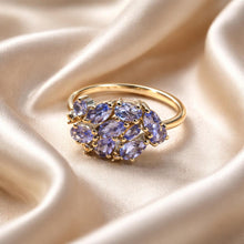 Load image into Gallery viewer, Tanzanite gemstone ring in gold