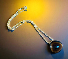 Load image into Gallery viewer, Paperclip link chain with smokey quartz pendant