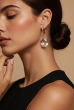Load image into Gallery viewer, Green Amethyst Teardrop Earrings