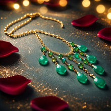 Load image into Gallery viewer, Green onyx beaded necklace
