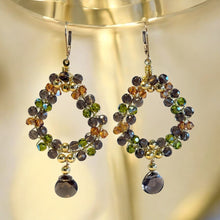 Load image into Gallery viewer, Beaded Gemstone hand woven earrings