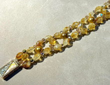 Load image into Gallery viewer, Handmade woven cuff gemstone citrine bracelet with pearls
