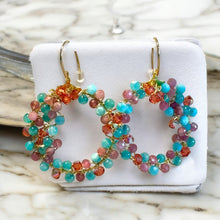 Load image into Gallery viewer, Handmade woven gemstone earrings