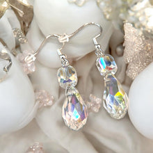 Load image into Gallery viewer, Austrian crystal drop earrings in sterling silver