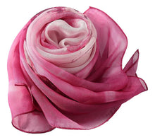 Load image into Gallery viewer, Long pink silk chiffon scarf for women