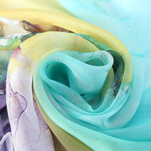 Load image into Gallery viewer, multi color long silk chiffon scarf for women