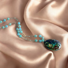 Load image into Gallery viewer, Long Blue Gemstone Necklace in Sterling Silver
