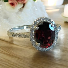 Load image into Gallery viewer, Garnet Oval Cut Gemstone ring Size 7