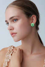 Load image into Gallery viewer, Flower Jade Gemstone Stud Earrings