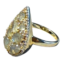 Load image into Gallery viewer, Ladies Labradorite gemstone ring in gold