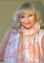 Load image into Gallery viewer, Pink floral scarf for women