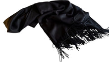 Load image into Gallery viewer, Long black cashmere scarf for women