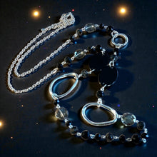 Load image into Gallery viewer, Long black crystal necklace