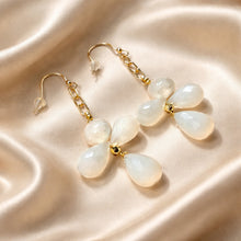 Load image into Gallery viewer, Long White gemstone earrings for women
