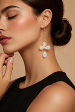 Load image into Gallery viewer, Long drop white earrings for a bride