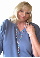 Load image into Gallery viewer, Long gold and gemstone necklace