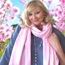Load image into Gallery viewer, Long Pink cashmere scarf