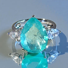 Load image into Gallery viewer, Paraiba Mint Tourmaline ring for ladies in sterling silver