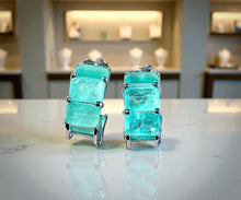 Load image into Gallery viewer, Sterling Silver mint Paraiba Tourmaline stud earrings