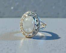 Load image into Gallery viewer, Moonstone gemstone ring in sterling silver