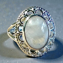 Load image into Gallery viewer, Moonstone gemstone sterling silver ring