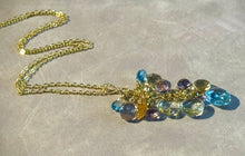 Load image into Gallery viewer, Multi colored gemstone charm necklace