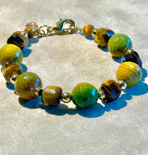 Load image into Gallery viewer, Multi color gemstone bracelet in gold filled