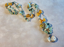 Load image into Gallery viewer, Multi gemstone long necklace in gold