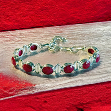 Load image into Gallery viewer, Ruby tennis style bracelet