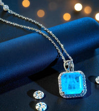 Load image into Gallery viewer, Neon blue Paraiba tourmaline pendant necklace in sterling silver