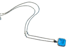 Load image into Gallery viewer, Sterling silver neon blue Paraiba Tourmaline necklace