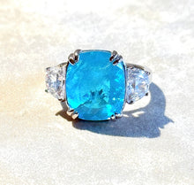 Load image into Gallery viewer, Neon Blue Paraiba Tourmaline ring