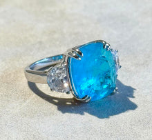 Load image into Gallery viewer, Neon Blue Paraiba tourmaline ring