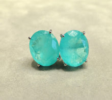 Load image into Gallery viewer, Oval Blue Paraiba Tourmaline stud earrings