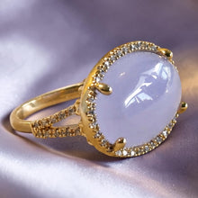 Load image into Gallery viewer, Oval jade ring in gold filled