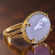 Load image into Gallery viewer, Gold Filled lavender jade gemstone ring