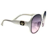 Load image into Gallery viewer, Oval white sun-glass for women with 400 U protection