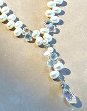 Load image into Gallery viewer, Pearl and crystal handmade bridal necklace