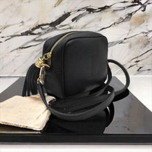 Load image into Gallery viewer, Black Italian leather crossover bag