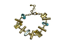 Load image into Gallery viewer, Blue Topaz and Citrine Gemstone Gold Bracelet