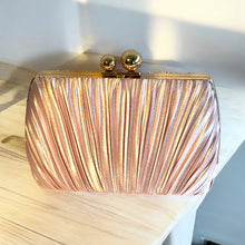 Load image into Gallery viewer, Pink pleated satin evening clutch purse