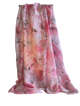 Load image into Gallery viewer, Pink floral print scarf