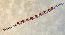 Load image into Gallery viewer, Ruby tennis bracelet in sterling silver