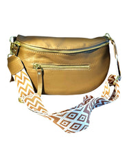 Load image into Gallery viewer, Tan leather cross over bag for women
